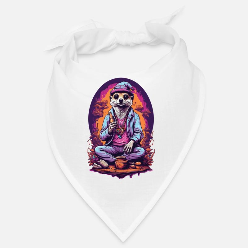 Psychedelic Erdmännchen Art Goa Design Bandana