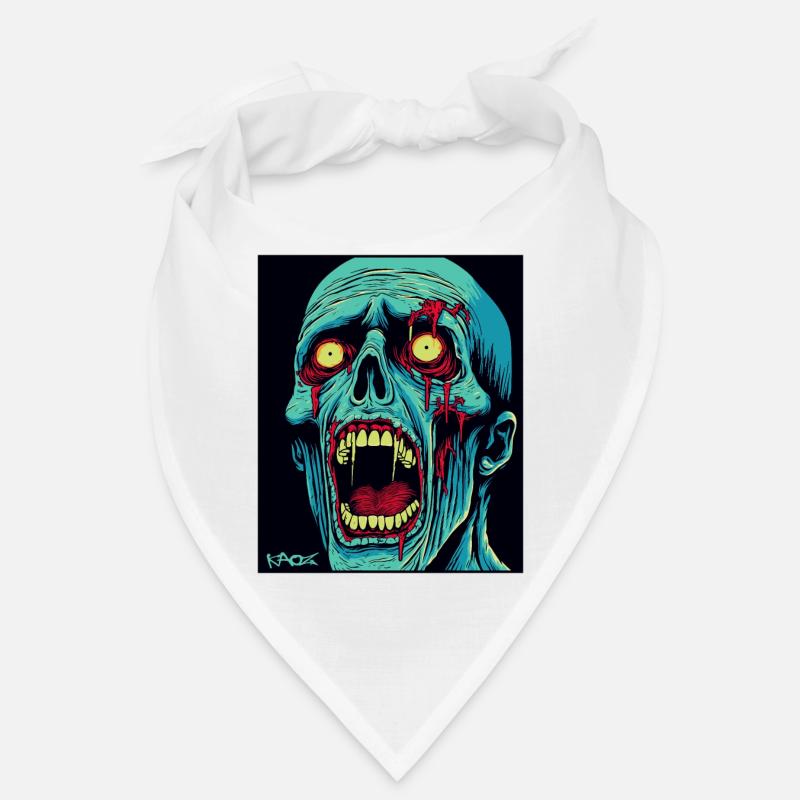 A screaming green skull zombie Bandana