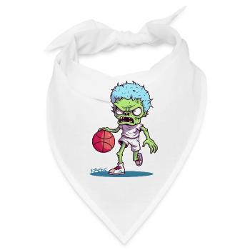 Lustiger Bonbon-Farben Zombie Basketball Spieler - Bandana - Weiß - Vorne