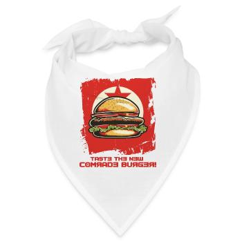 Koste den neuen Genossen-Burger: Fast Food - Bandana - Weiß - Vorne