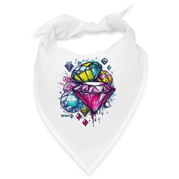 Skizze aus Diamanten, Rubinen und Juwelen - Bandana - Weiß - Vorne