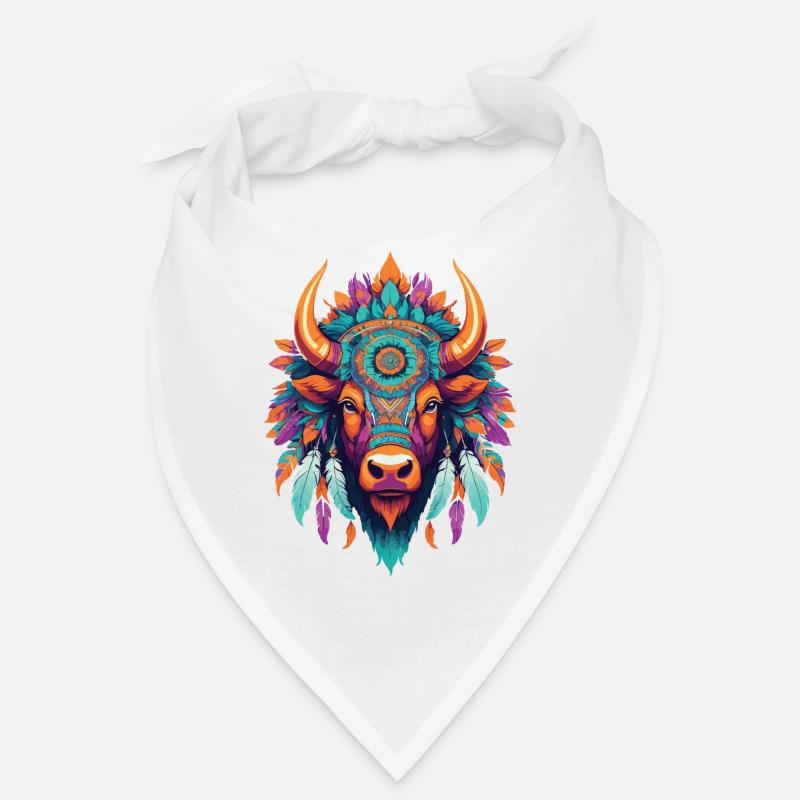 Conception de mandala du Taureau avec des éléments spirituels Bandana