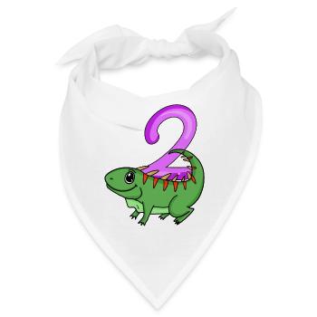 2. Geburtstag Motiv Iguana - zwei Jahre alt - Bandana - Weiß - Vorne