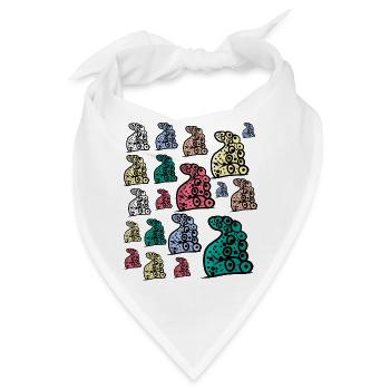 Meeresfan - Oktopus bunt - Tentakel - Packung - Bandana - Weiß - Vorne