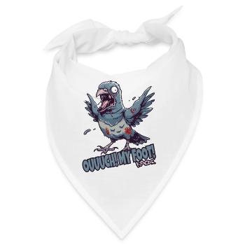 Aua, mein Fuß, Zombie-Taube - Bandana - Weiß - Vorne