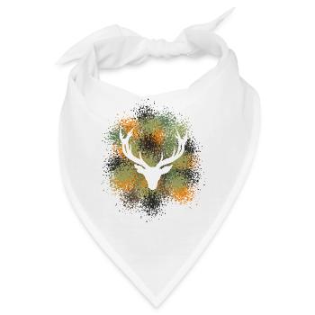 Majestätischer Hirschkopf Für Jäger & Naturfreunde - Bandana - Weiß - Vorne