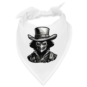 Cowboy / Wilde Westen / Wüste / Lasso / Rodeo - Bandana - Weiß - Vorne