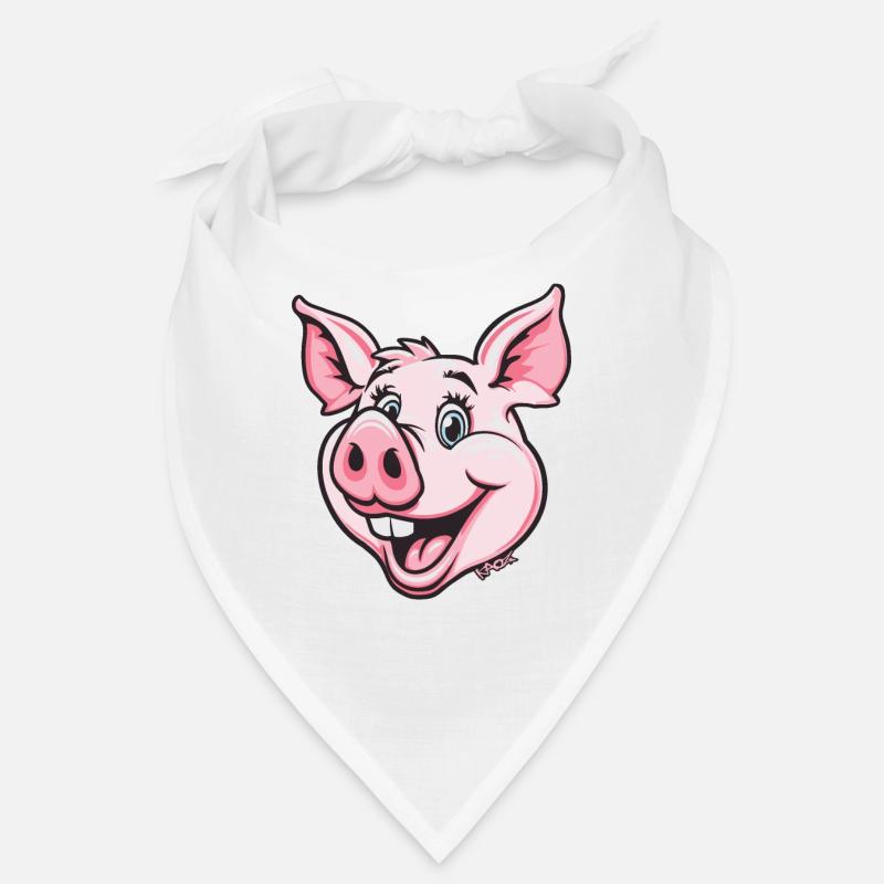 Drôle de cochon rose heureux Bandana