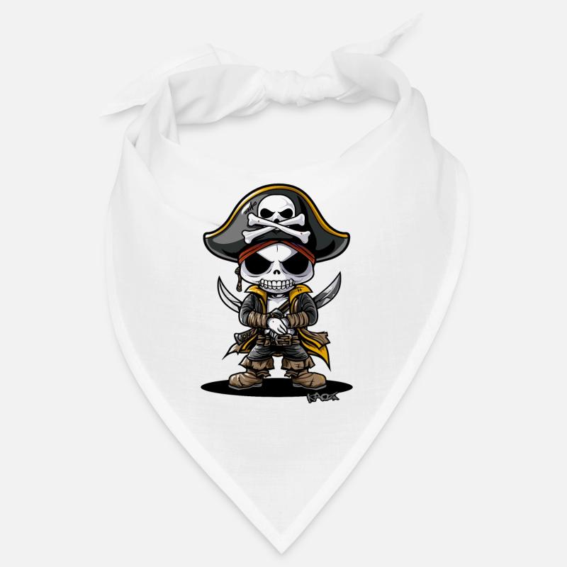 Funny Chibi Cartoon Skeleton Pirate Bandana