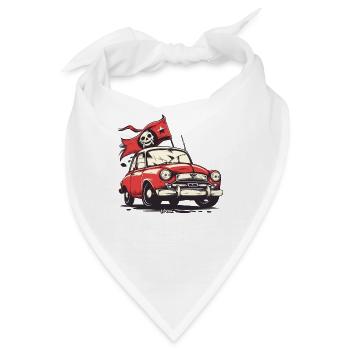 Parodie kommunistisches Piraten Retro Auto - Bandana - Weiß - Vorne