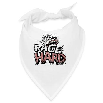 Wut, wütendes Gesicht, intensiver Ausdruck - Bandana - Weiß - Vorne