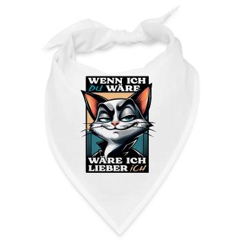 Katzenmotiv mit witzigem Spruch - Bandana - Weiß - Vorne