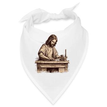 Josef und Jesus, die Zimmerleute: Zimmermann - Bandana - Weiß - Vorne