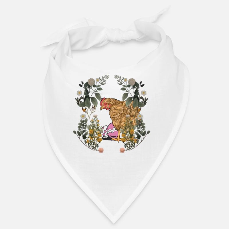 Easter, Easter Eggs, Hen, Chicken, Rural, Nature, Eggs - Bandana - white