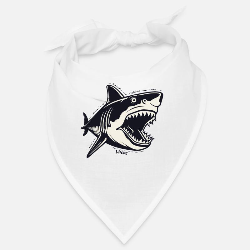 Un requin de dessin animé à l’ancienne Bandana