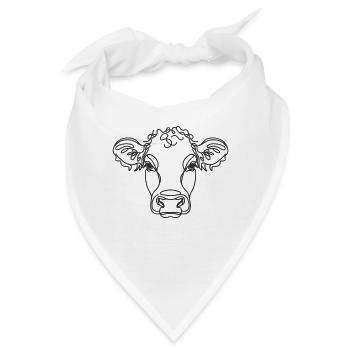 Linie Art Dad Mama Kuh - Murray Gray - Bandana - Weiß - Vorne