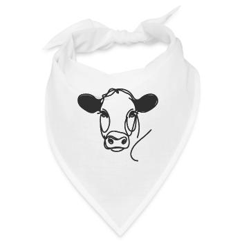 Linie Art Dad Mama Kuh - Schwarzer Angus - Bandana - Weiß - Vorne