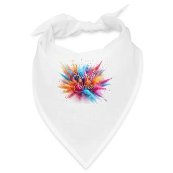 Happy Holi Multicolor Pulver Mandala - Bandana - Weiß - Vorne