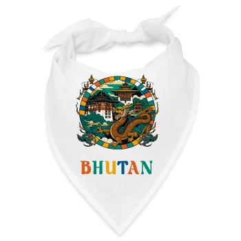 Bhutan Drache Südasien Thimphu - Bandana - Weiß - Vorne