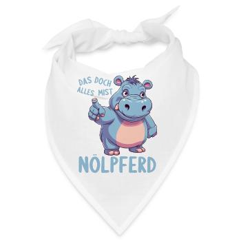 Nilpferd Hippo meckern Meckerer Nölpferd - Bandana - Weiß - Vorne