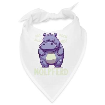 Nilpferd Hippo meckern Meckerer Nölpferd - Bandana - Weiß - Vorne