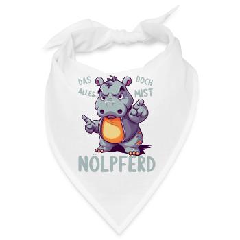 Nilpferd Hippo meckern Meckerer Nölpferd - Bandana - Weiß - Vorne
