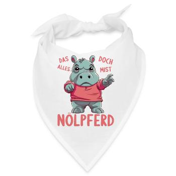 Nilpferd Hippo meckern Meckerer Nölpferd - Bandana - Weiß - Vorne