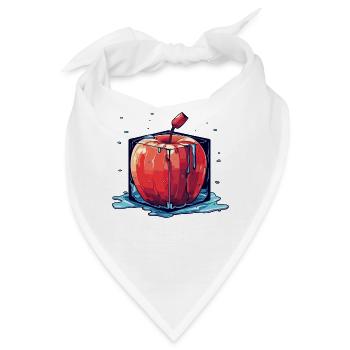 Würfel Apfel Cube Apple - Bandana - Weiß - Vorne