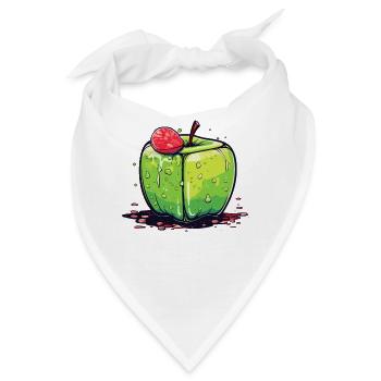 Würfel Apfel Cube Apple - Bandana - Weiß - Vorne