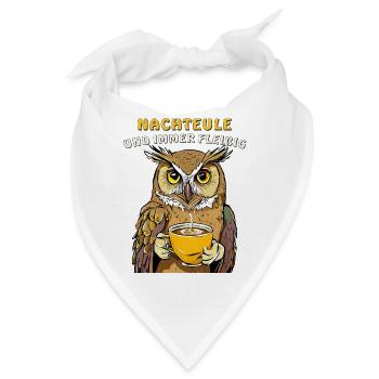 NACHTEULE UND IMMER FLEIßIG - Bandana - Weiß - Vorne