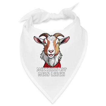 ZIEGE MECKERN IST MEIN LEBEN - Bandana - Weiß - Vorne