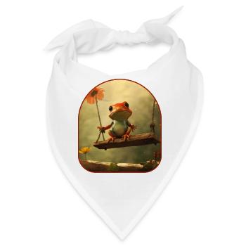 Frosch Marienkäfer Wippe Spielplatz Spaß Cottagecore T - Bandana - Weiß - Vorne
