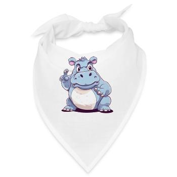Nilpferd Hippo meckern Meckerer Nölpferd - Bandana - Weiß - Vorne