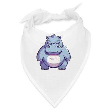 Nilpferd Hippo meckern Meckerer Nölpferd - Bandana - Weiß - Vorne