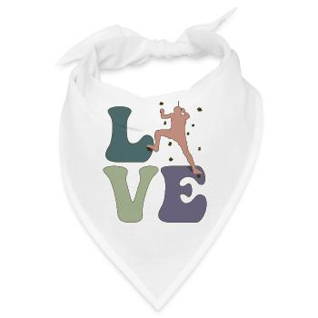LOVE Wandklettern Indoor Wandkletterer Bouldering - Bandana - Weiß - Vorne