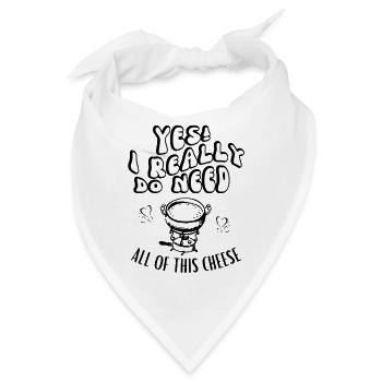Käsefondue lustiger Spruch für Käsefondue Abend - Bandana - Weiß - Vorne