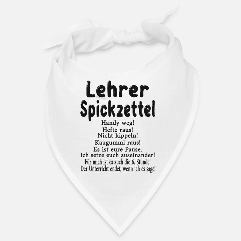 Lehrer Spickzettel - Bandana - Weiß