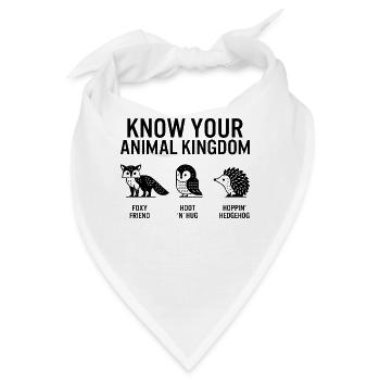 Dschungel-Shirt, kenne dein Tierreich Fuchs-Eule - Bandana - Weiß - Vorne