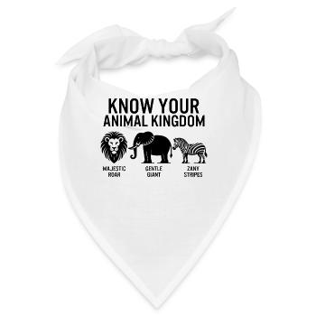 Dschungel-Shirt, kenne deinen tierischen Königreich-Löwen - Bandana - Weiß - Vorne