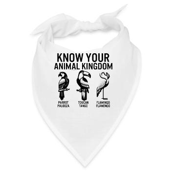 Vögel Shirt, Kenne dein Tierreich Papagei - Bandana - Weiß - Vorne