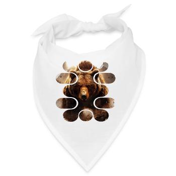 Evil grizzly bear. Natur, Abenteuer, Wild, Wildnis - Bandana - Weiß - Vorne