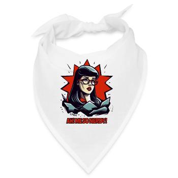 Ach, ich bin so nerdig: Brille-Geek-Streber Frau - Bandana - Weiß - Vorne