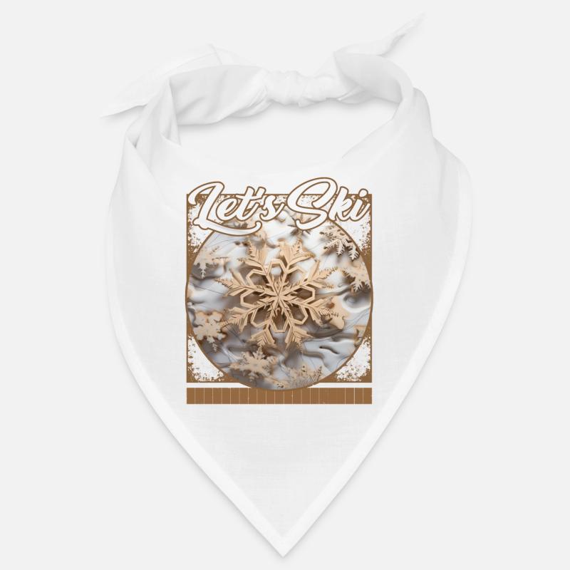 Let’s Ski Snowflake Cartes de ski Micro Mountain Bandana