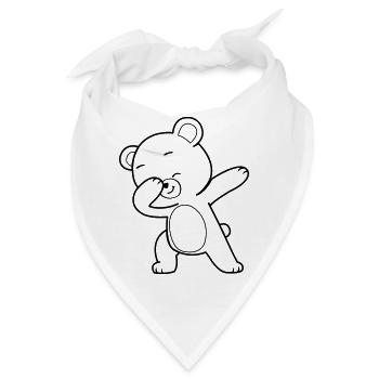 dabbing bär - Bandana - Weiß - Vorne