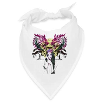 Drachen Mädchen Märchen Fabelwesen Fabel Drache - Bandana - Weiß - Vorne
