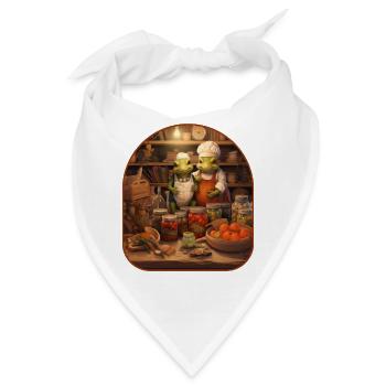 Frosch Kaninchen Marmelade Herstellung Beeren Ernte Cottagecore - Bandana - Weiß - Vorne