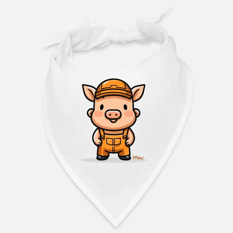 Funny Construction Worker Craftsman Pig Bandana