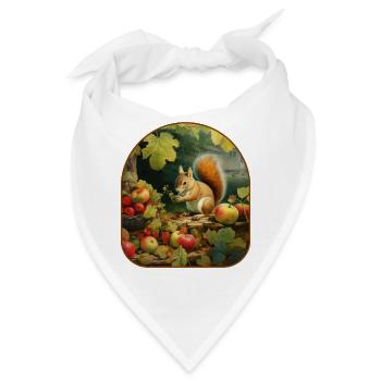 Frosch-Eichhörnchen-Apfel Erntezeit - Bandana - Weiß - Vorne