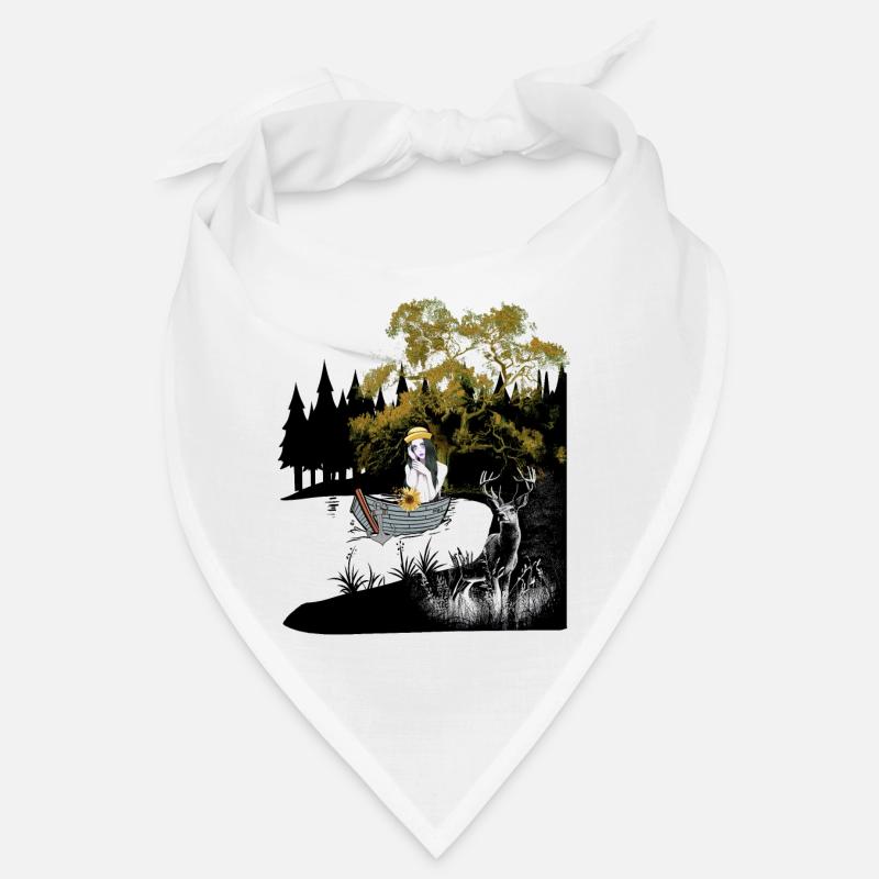 Sinnlich Mädchen Hirsch Boot Natur See Einsamkeit Bandana