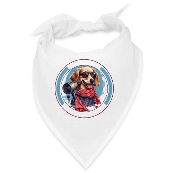 Karikatur Hund Haartrockner Bandana Grooming Niedlich - Bandana - Weiß - Vorne